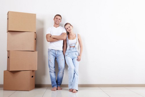 Removal Van Harrow team carefully handling household items during a move