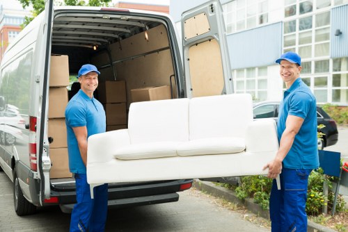 Office relocation planning and packed business items ready for moving in Harrow