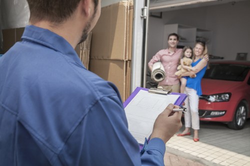 Commercial moving team preparing office relocation in Harrow