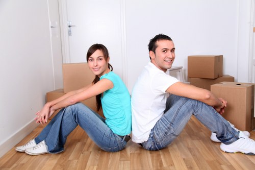 Driver checking a removal van before a move