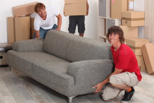 Removal van outside a Harrow student property during move day